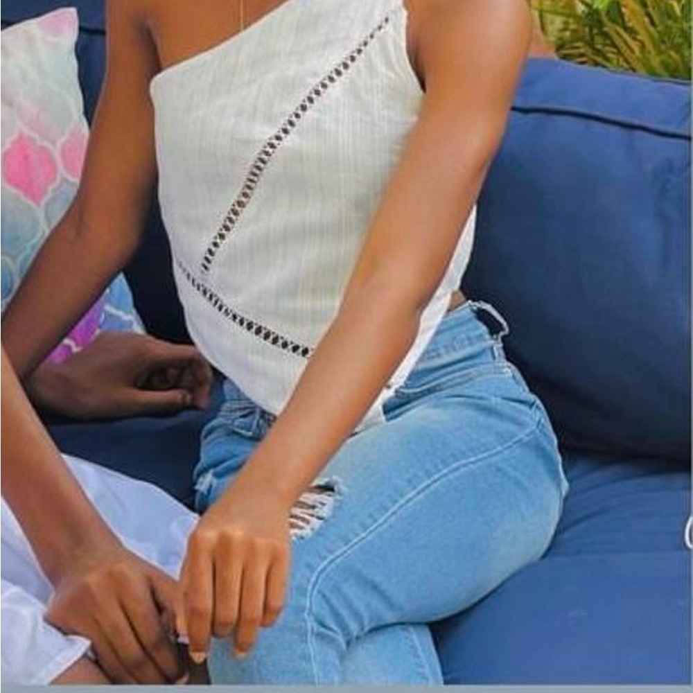 Elegant White One-Shoulder Blouse